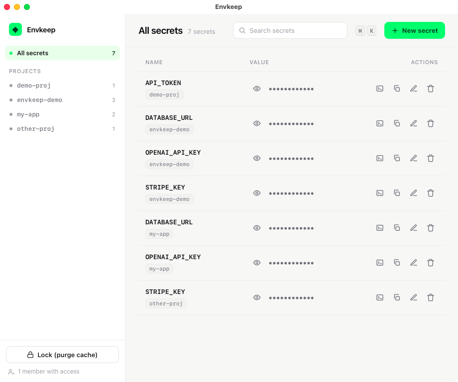 Envkeep macOS app